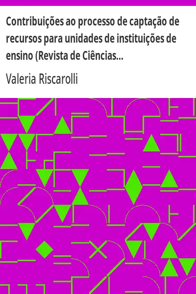 Capa de Contribuições ao processo de captação de recursos para unidades de instituições de ensino (Revista d