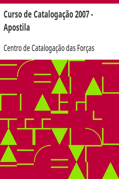 Capa de Curso de Catalogação 2007 – Apostila