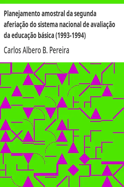 Capa de Planejamento amostral da segunda aferiação do sistema nacional de avaliação da educação básica (1993