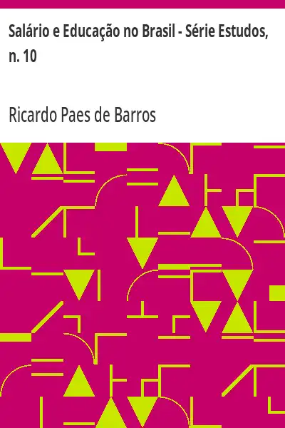 Capa de Salário e Educação no Brasil – Série Estudos, n. 10